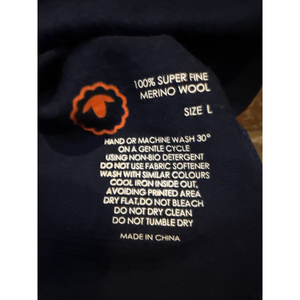 Isobaa Men’s Merino 200 Wool‎ Long Sleeve Polo Large Navy W/ Buttons Pullover - Picture 6 of 9